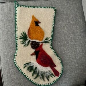 Handmade Felted and sheep’s wool Bird Stocking